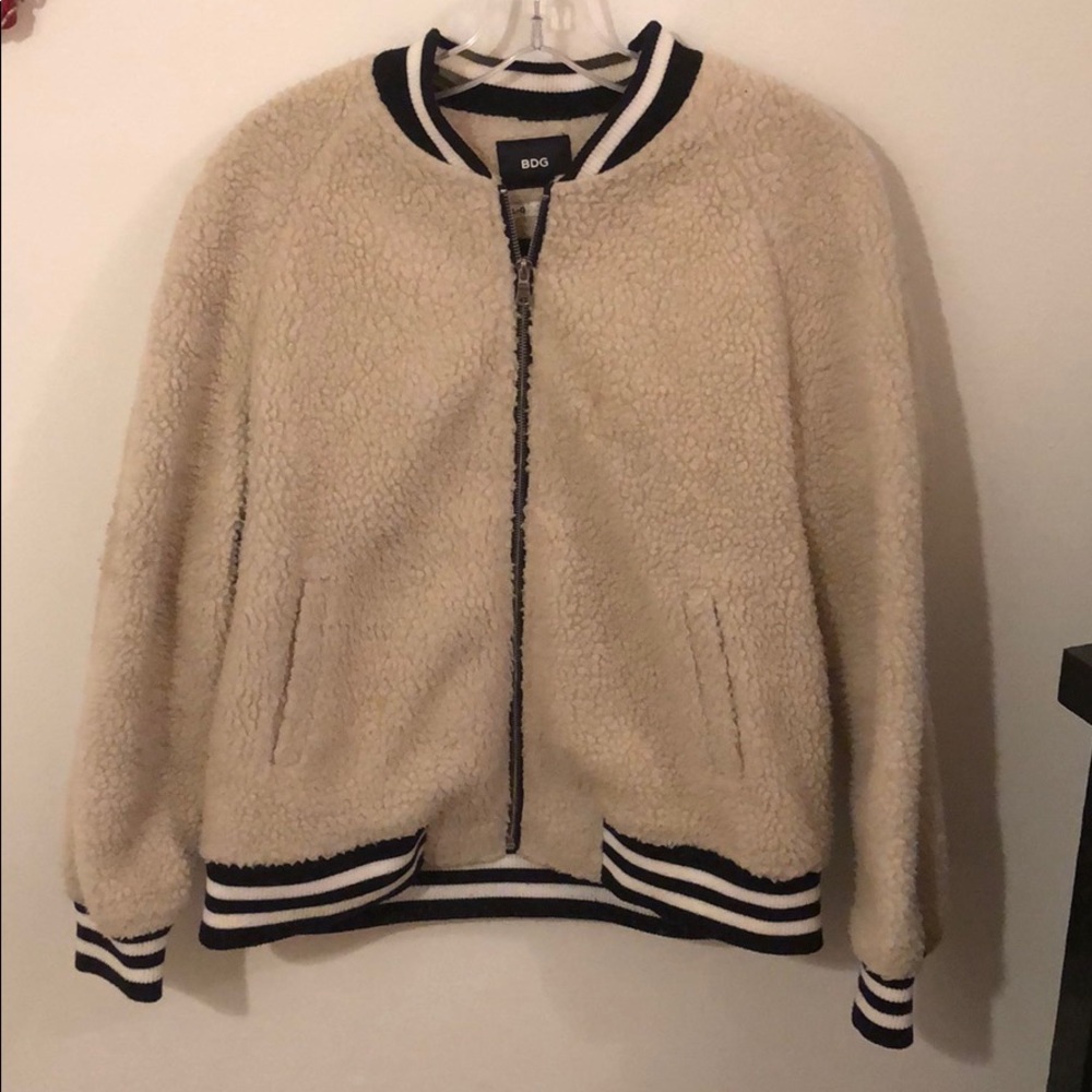 Urban Outfitters BDG Fuzzy Zip Up Teddy Coat